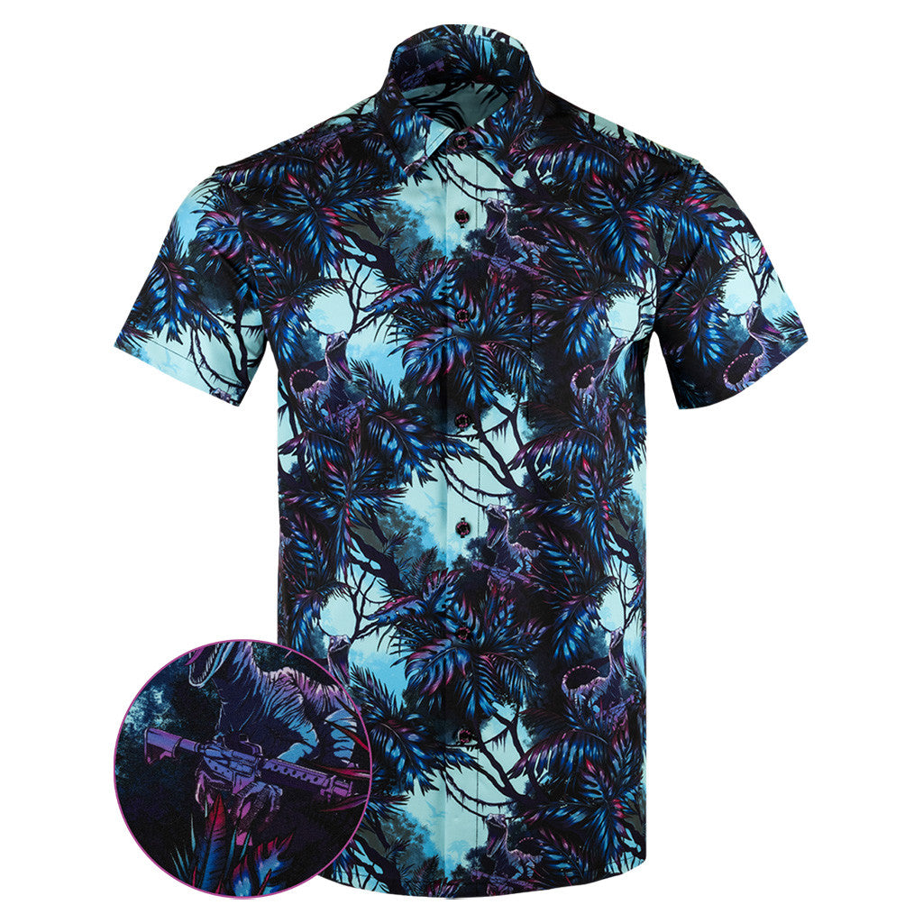 Prehistoric V2 Button Down Shirt Tactical Shirt Hawaii Style Great Gifts For Husband