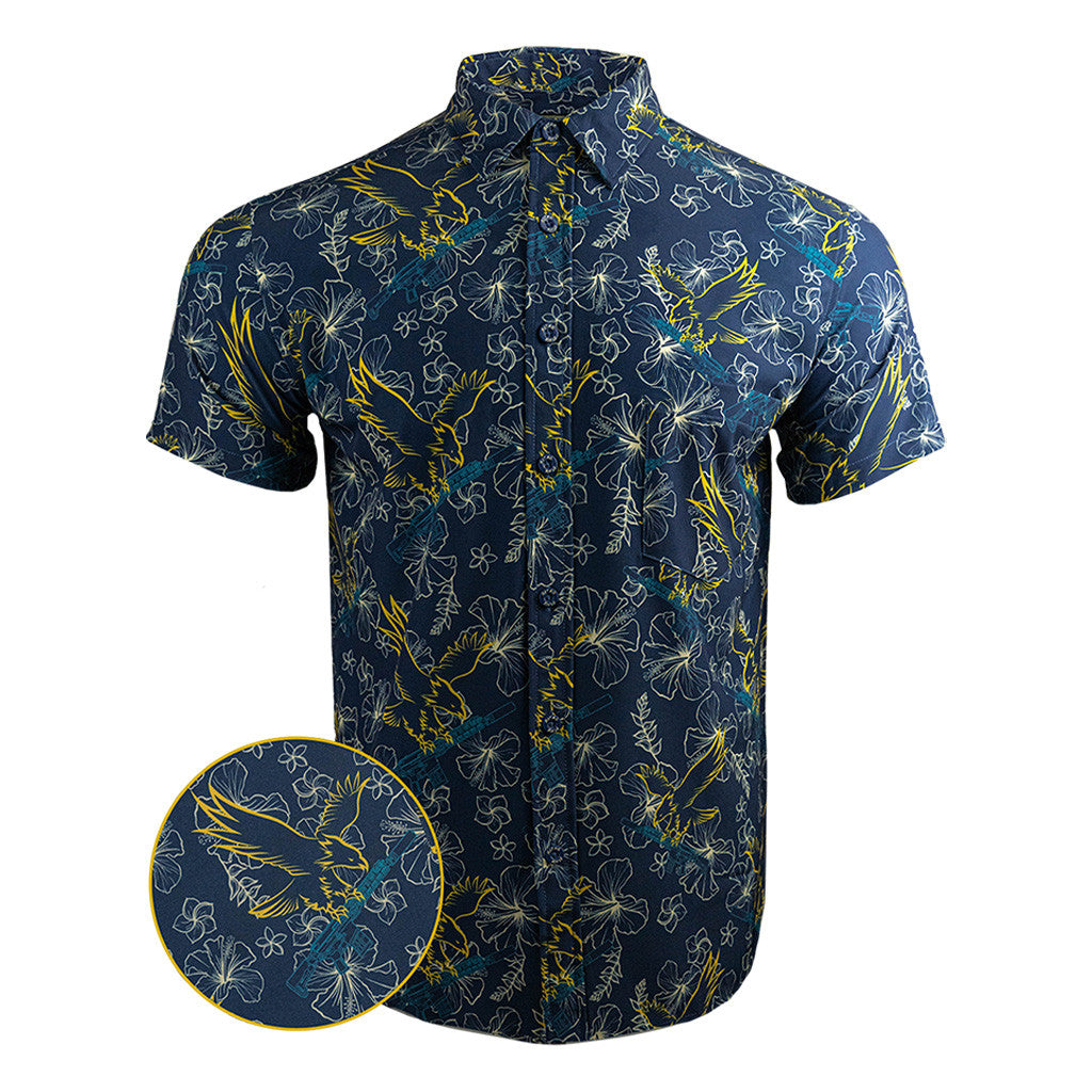 Prey Anniversary Navy Button Down Shirt Tactical Shirt Hawaii Style Great Gifts For Him