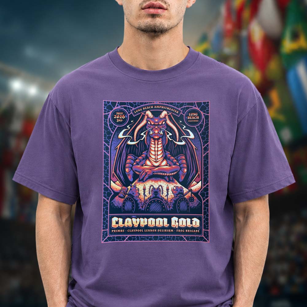 Primus The Claypool Gold Tour 2026 At Long Beach Amphitheater In Long Beach CA On July 3 2026 Unisex T Shirt