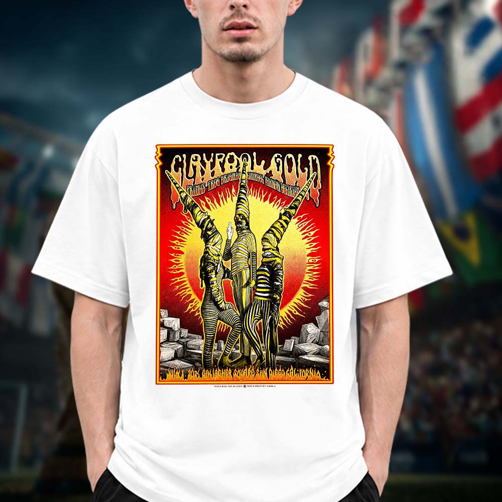 Primus The Claypool Gold Tour 2026 San Diego CA At Gallagher Square In San Diego CA On July 1 2026 Unisex T Shirt