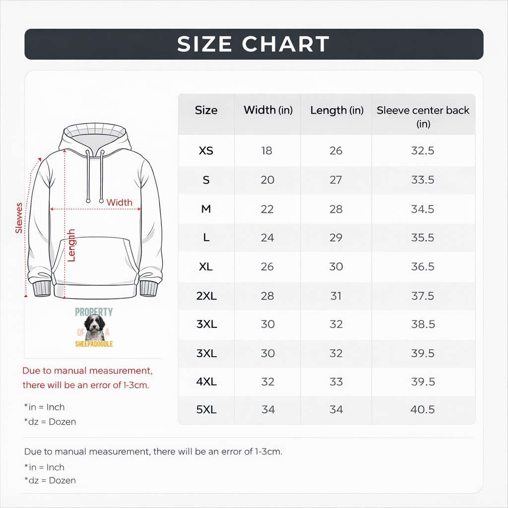 Property Of A Sheepadoodle Owner Sheepadoodle Lover Pullover Graphic Hoodie - Image 4