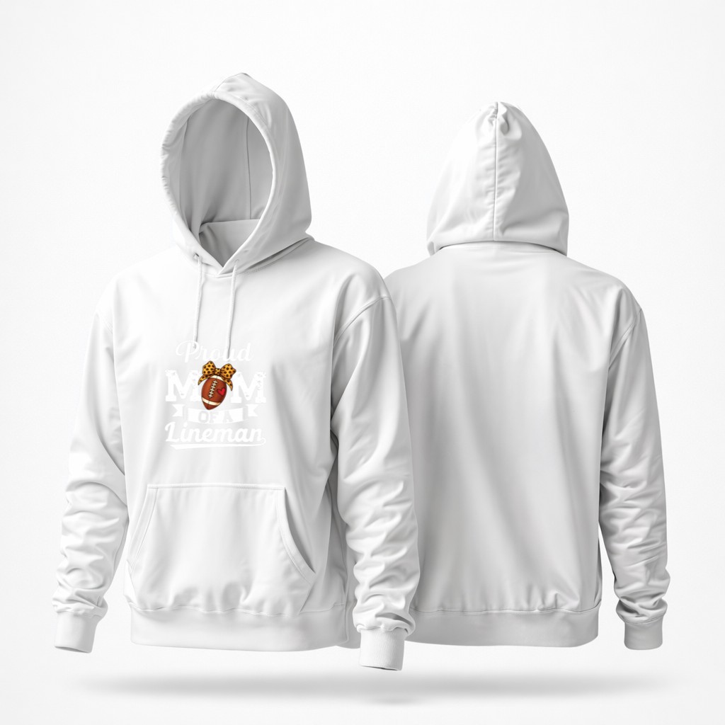 Proud Lineman Mom Football Mama Mother's day Graphic Hoodie - Image 3