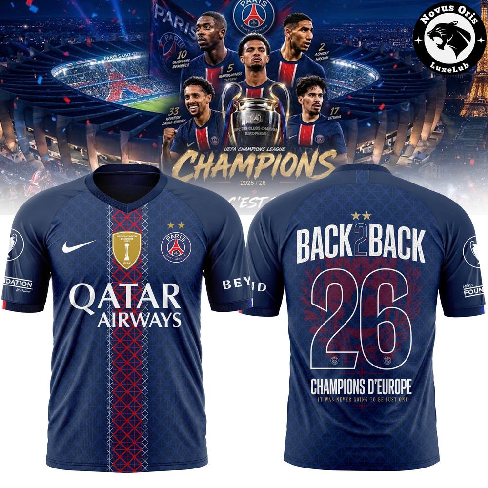 PSG 2026 UCL Champions Back-to-Back Jersey 1 - Unicasport PSG 2026 UCL Champions Back-to-Back Jersey