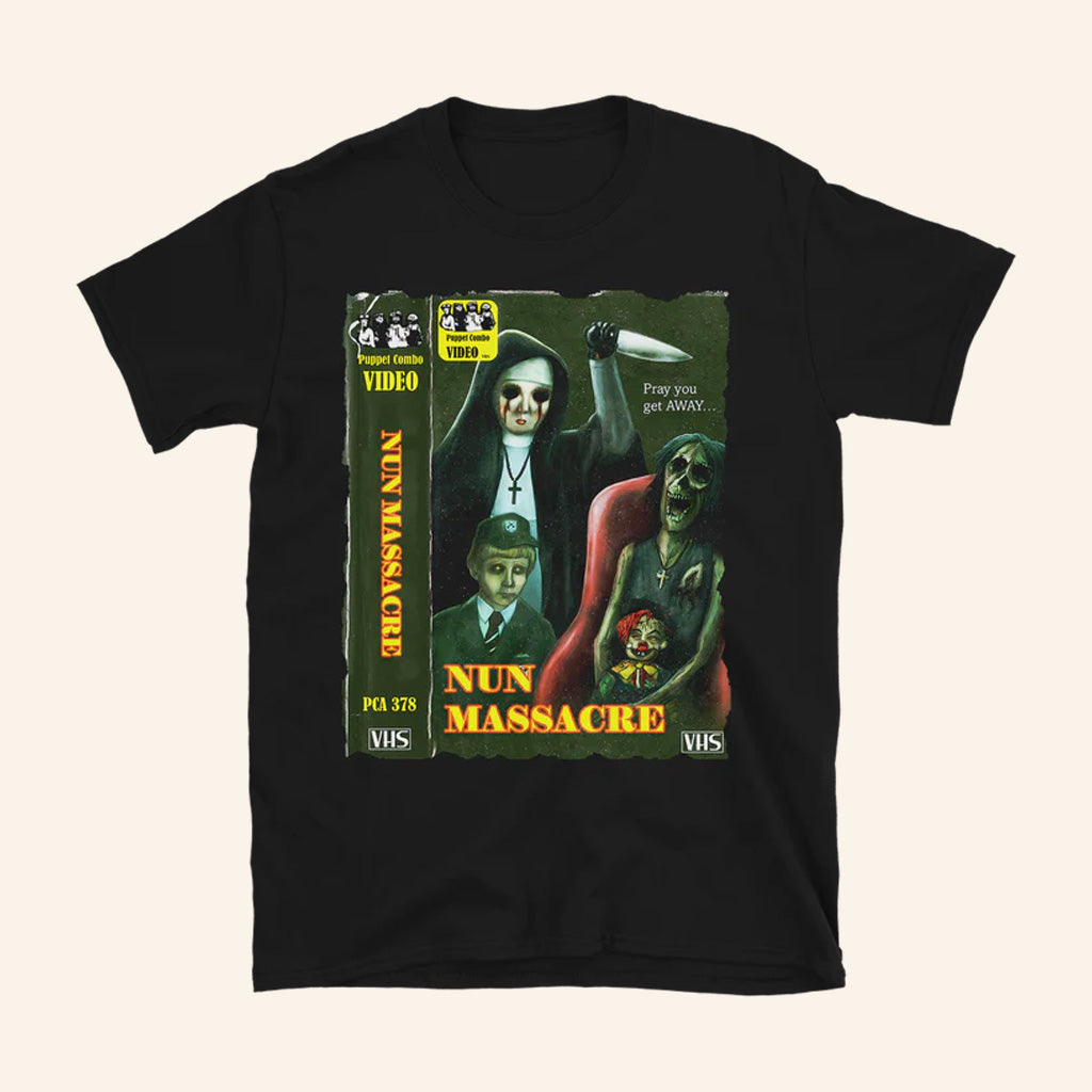 Puppet Combo Merch Nun Massacre VHS T-shirt Christmas Presents For Her