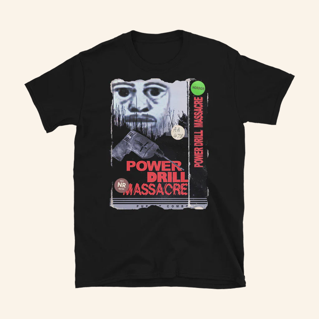 Puppet Combo Merch The Power Drill Massacre Police Sketch VHS T-Shirt Gifts For Dad