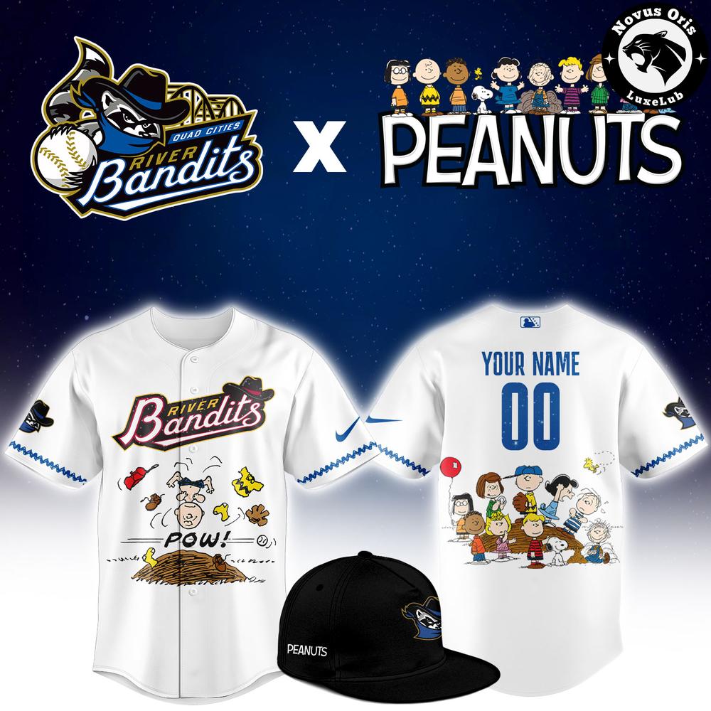 Quad Cities River Bandits x Peanuts Night 2026 Limited Baseball Jersey 1 - Unicasport Quad Cities River Bandits x Peanuts Night 2026 Limited Baseball Jersey
