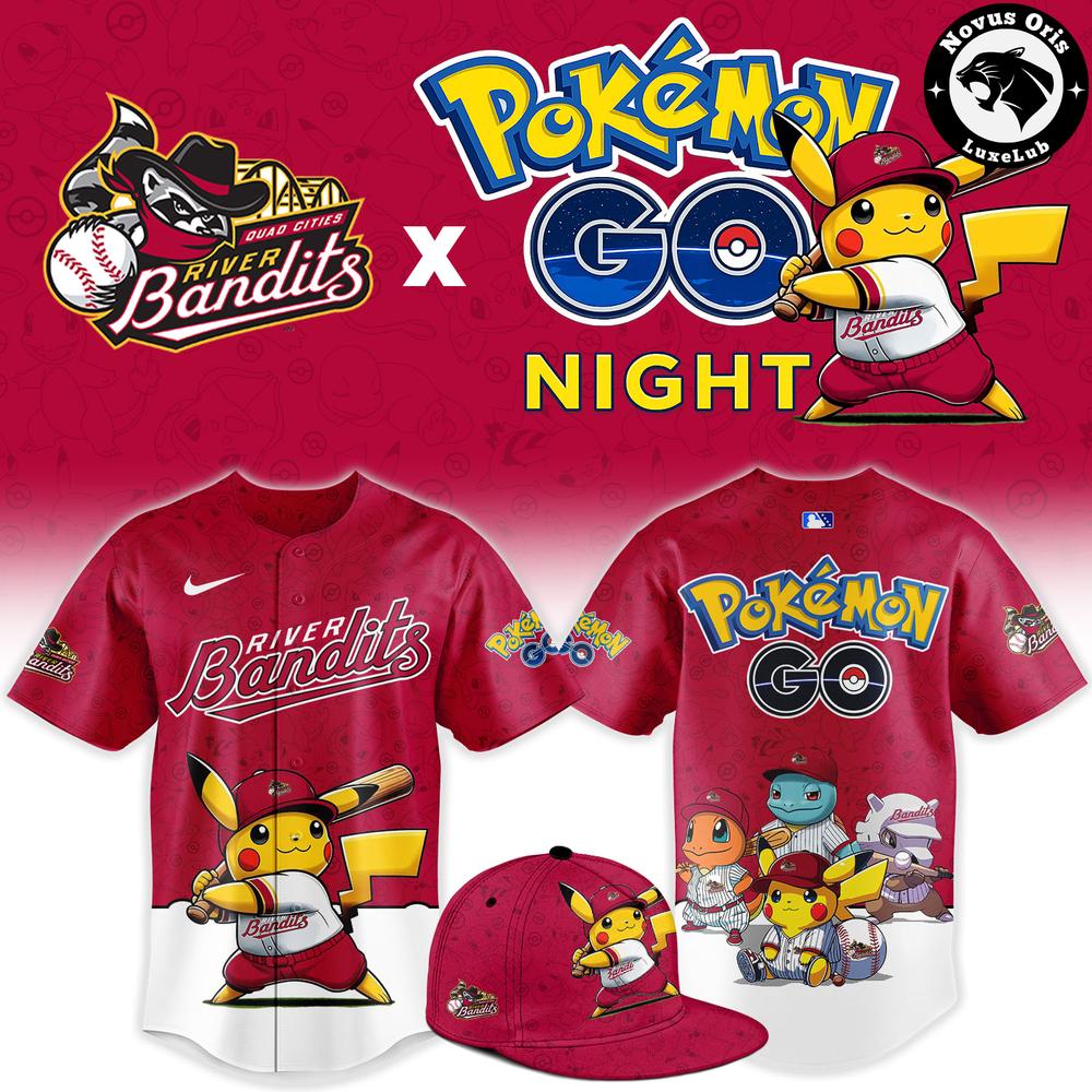 Quad Cities River Bandits x Pokemon GO Night 2026 New Edition Baseball Jersey 1 - Unicasport Quad Cities River Bandits x Pokemon GO Night 2026 New Edition Baseball Jersey