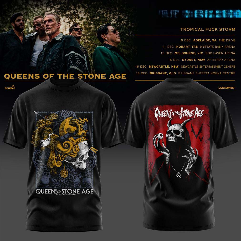 Queens of the Stone Age Australia Tour 2026 Black Serpent T Shirt - Best Gift for Fans