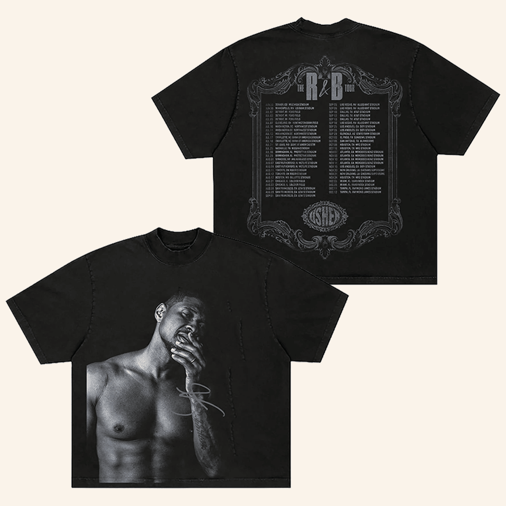 R&B Merch 2026 Usher Raymond R&B Tour Vintage GraphicTShirtMusic Lover Gifts For Him