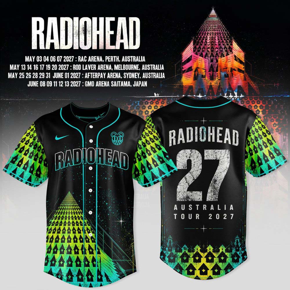 Radiohead Australia Tour 2027 Baseball Jersey 1 - Unicasport Radiohead Australia Tour 2027 Baseball Jersey