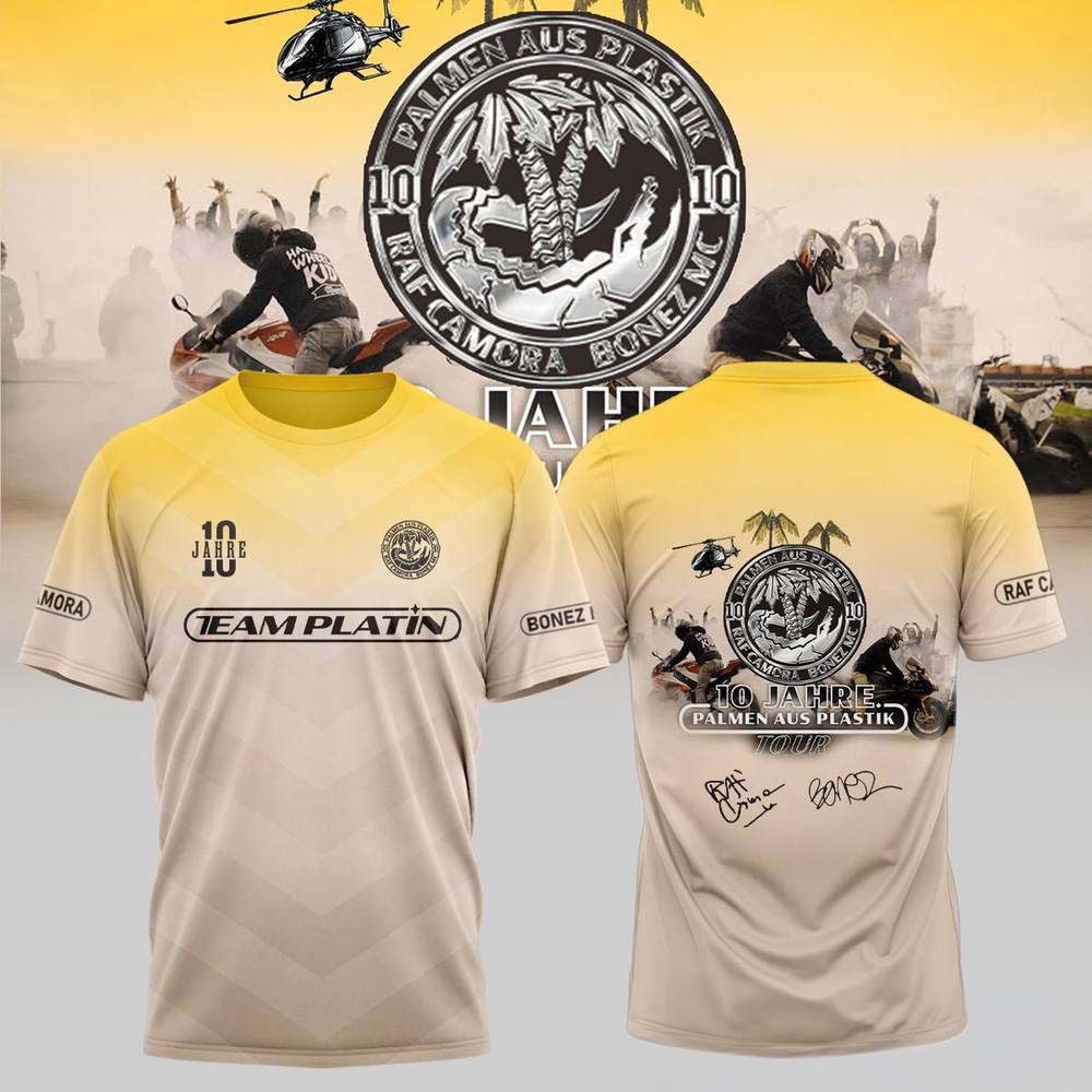 RAF Camora & Bonez MC 10 Jahre Palmen aus Plastik Tour Limited Edition Signature T-Shirt