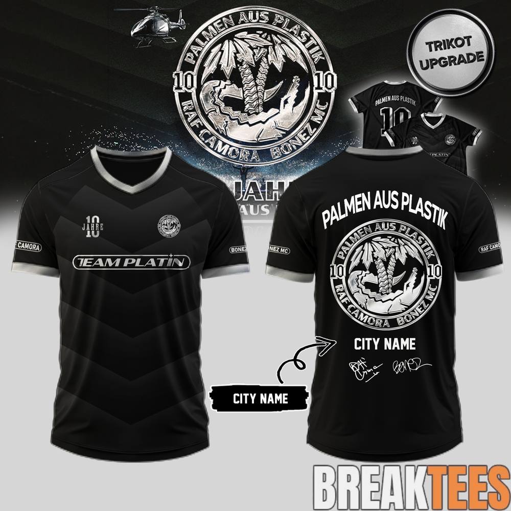 RAF Camora and Bonez MC 10 Jahre Palmen aus Plastik Tour Signature Custom Football Jersey