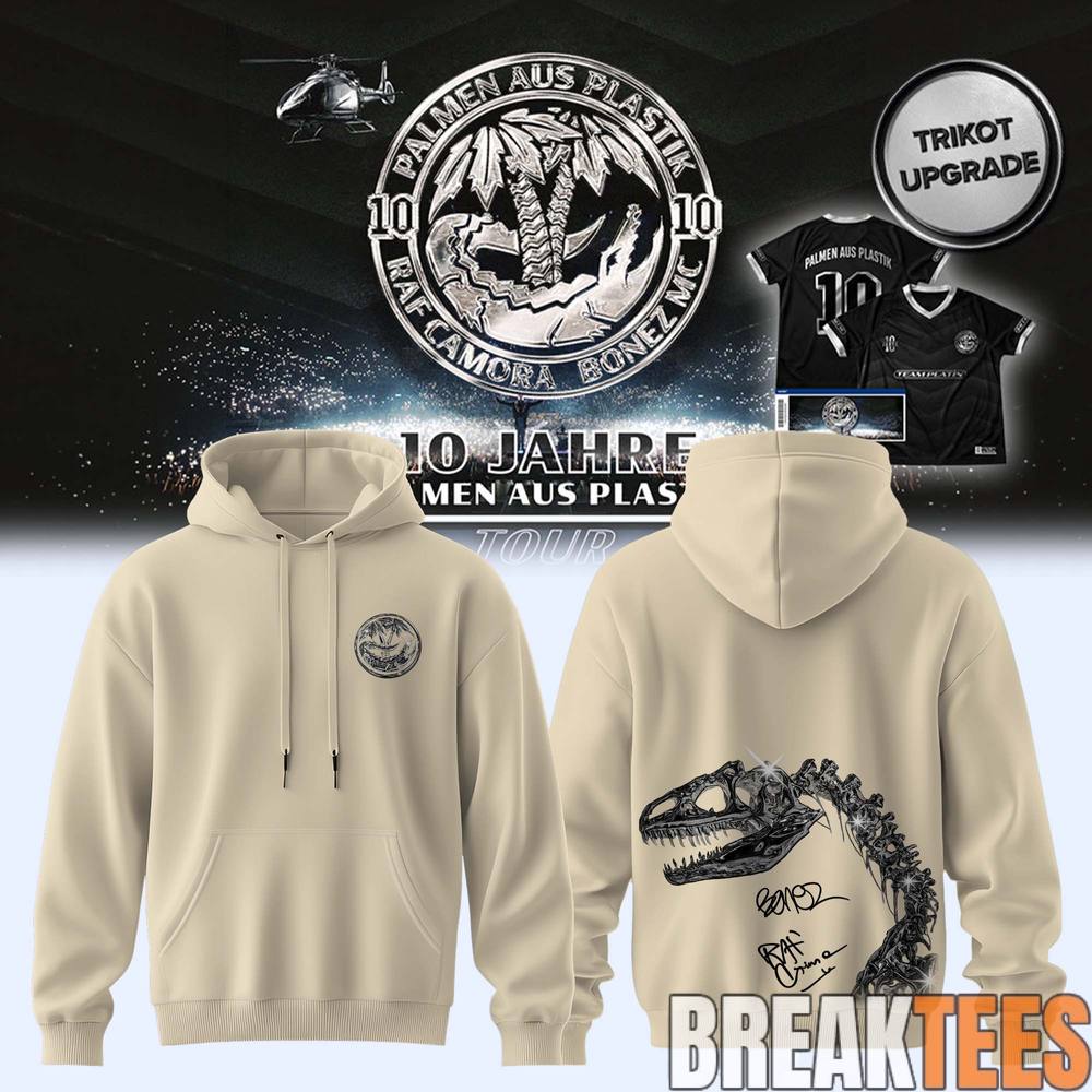 RAF Camora & Bonez MC 10 Jahre Palmen aus Plastik Tour Cream Signature Hoodie