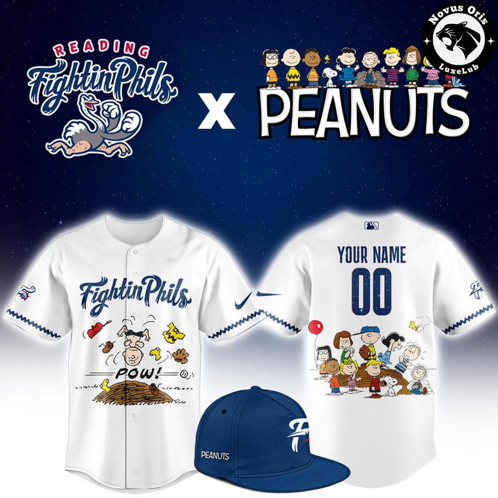 Reading Fightin Phils x Peanuts Night Limited Edition Baseball Jersey