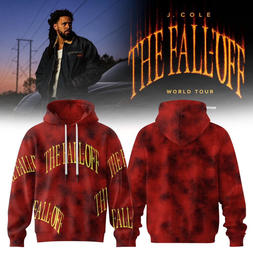 Red J Cole The Fall Off Concert Hoodie for Hip Hop Fans