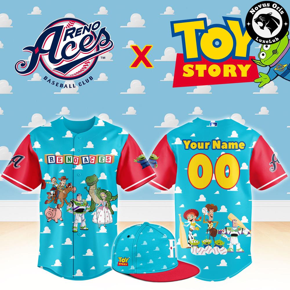 Reno Aces x Toy Story Night Woody Buzz Lightyear Custom Baseball Jersey 1 - Unicasport Reno Aces x Toy Story Night Woody Buzz Lightyear Custom Baseball Jersey