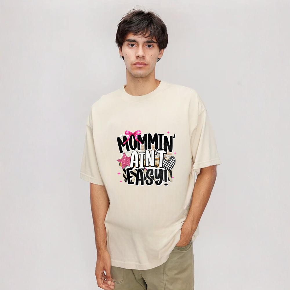 Retro Checkered Leopard Mommin' Ain't Easy Christian Mama Shirt