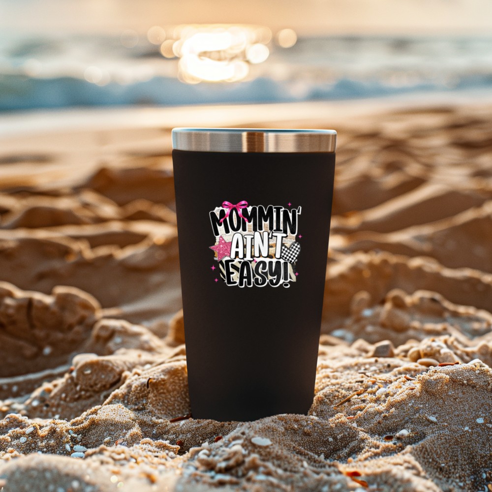 Retro Checkered Leopard Mommin' Ain't Easy Christian Mama Tumbler