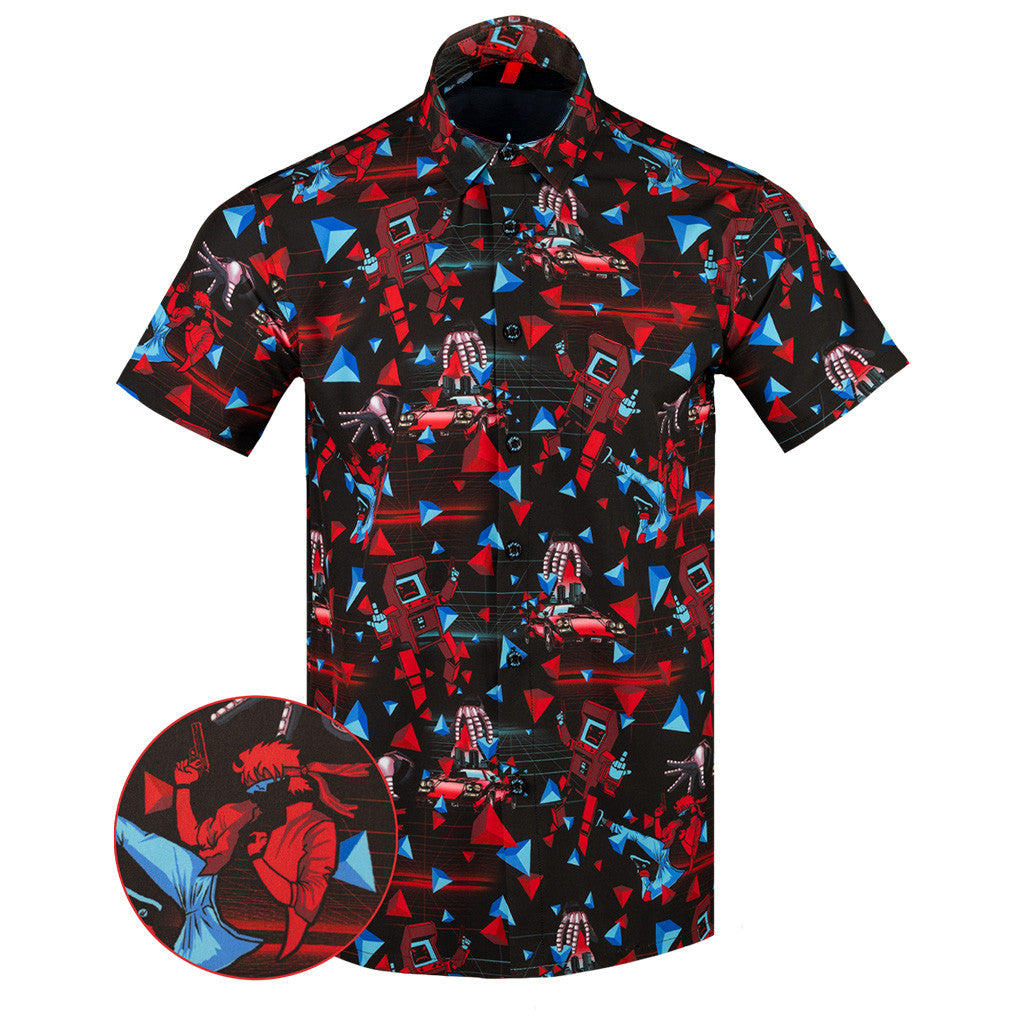 Retro Fury Button Down Shirt Outdoor Hawaiian Tactical Shirt Gift Ideas For Dad