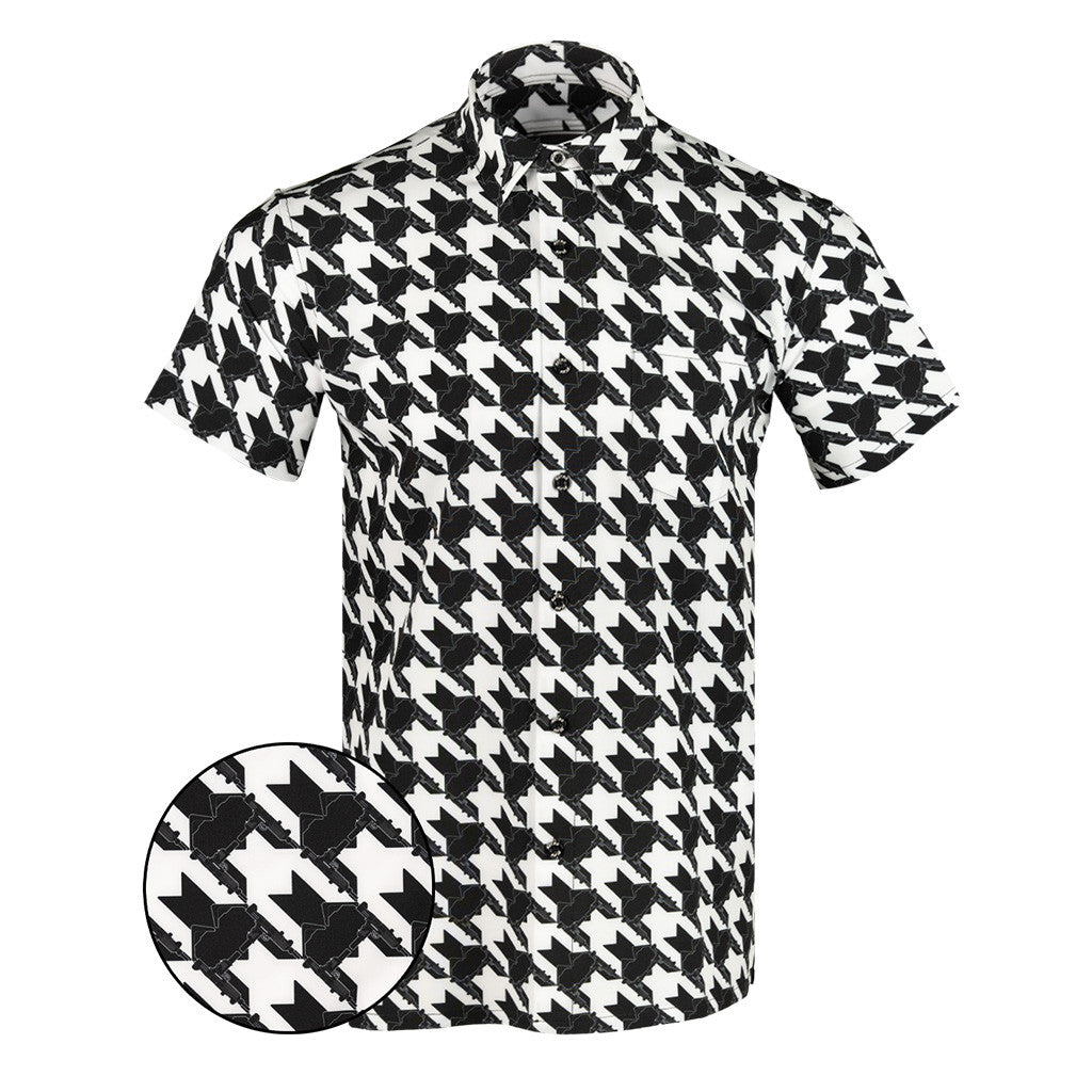 Retro Park Boys Button Down Shirt Gun Print Hawaiian Shirt Gifts For Father In Law