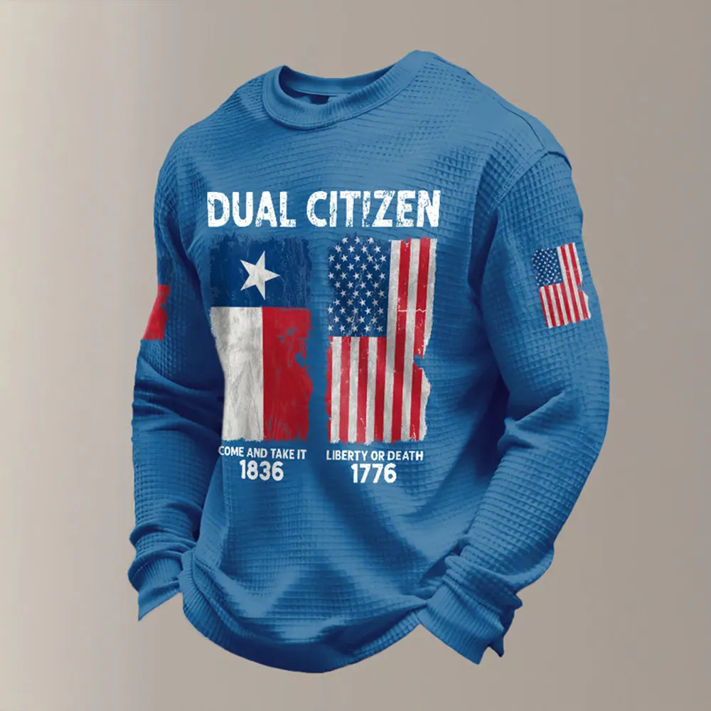 Retro Texas Pride Dual Citizen Long Sleeve Shirt 1836 Liberty Or Death 1776 Patriotic Apparel Merch 2026