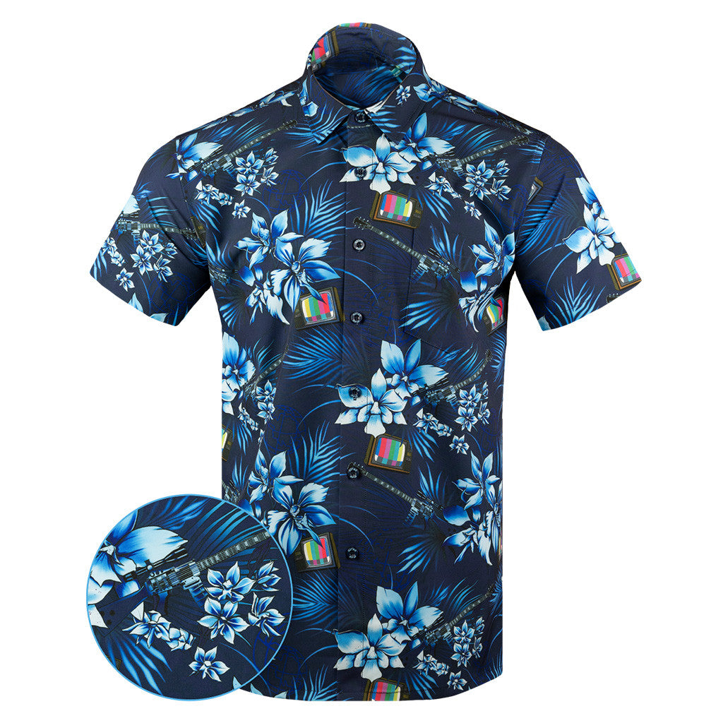 Retro World Button Down Shirt Tactical Tropical Print Shirt Gifts For Dad In Law