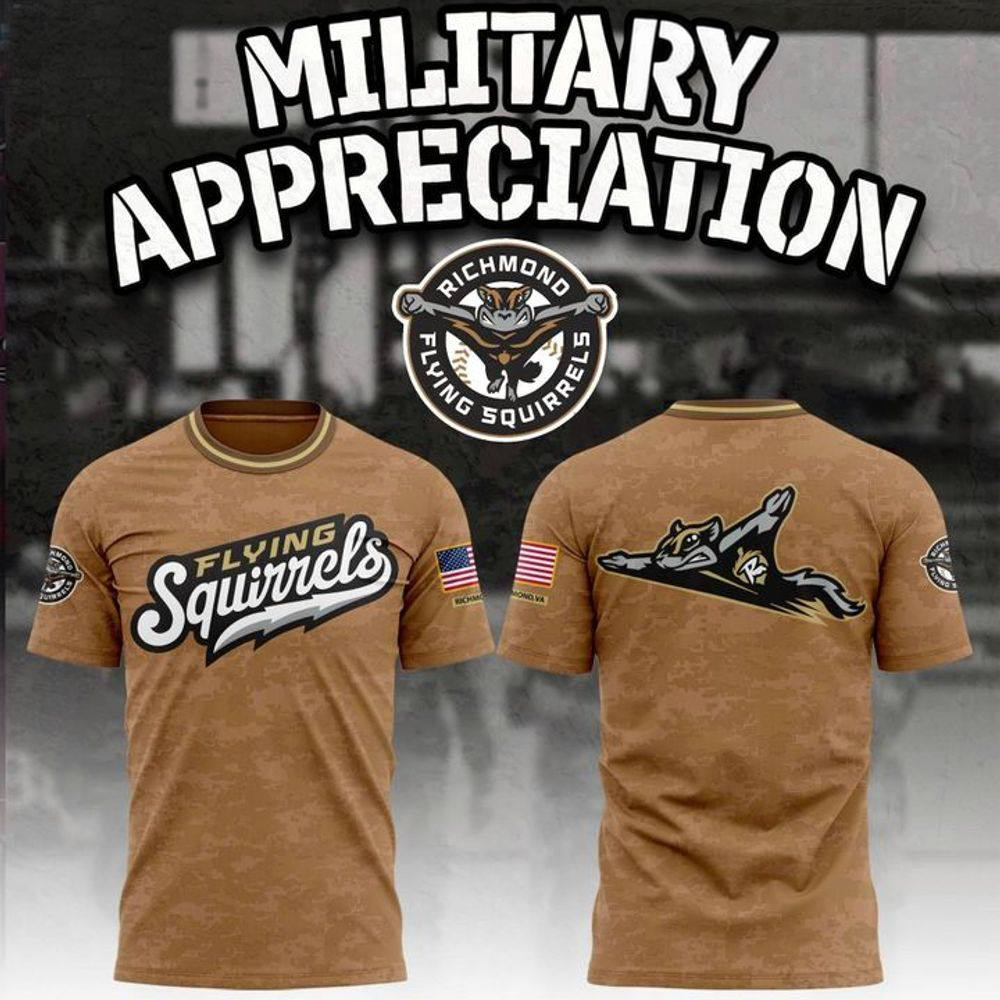 Richmond Flying Squirrels 2026 Military Appreciation Special Edition T Shirt