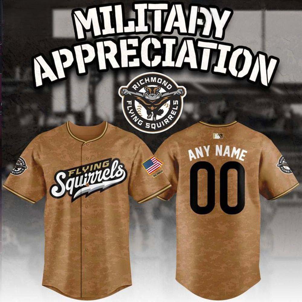 Richmond Flying Squirrels Military Appreciation Custom Jersey - Best Gift for Fans