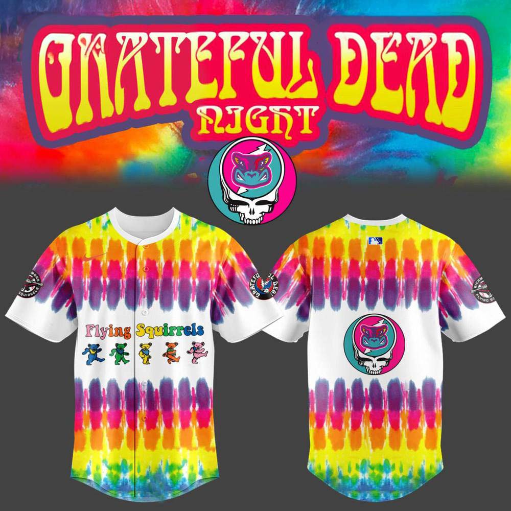 Richmond Flying Squirrels x Grateful Dead Night Special Baseball Jersey - Best Gift for Fans