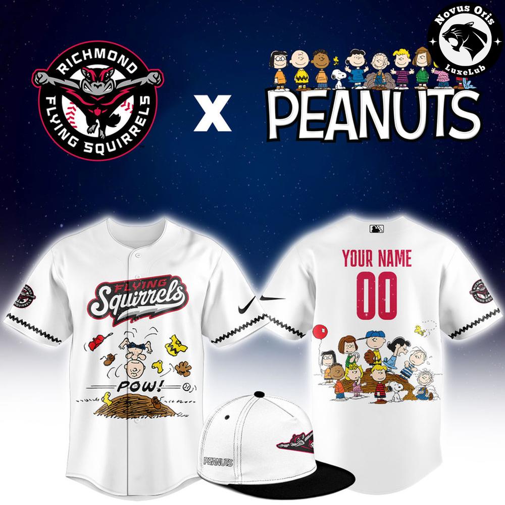 Richmond Flying Squirrels x Peanuts Night Limited Edition Baseball Jersey