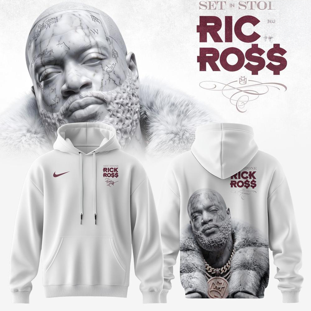 Rick Ross Set In Stone Black Album Graphic Hoodie