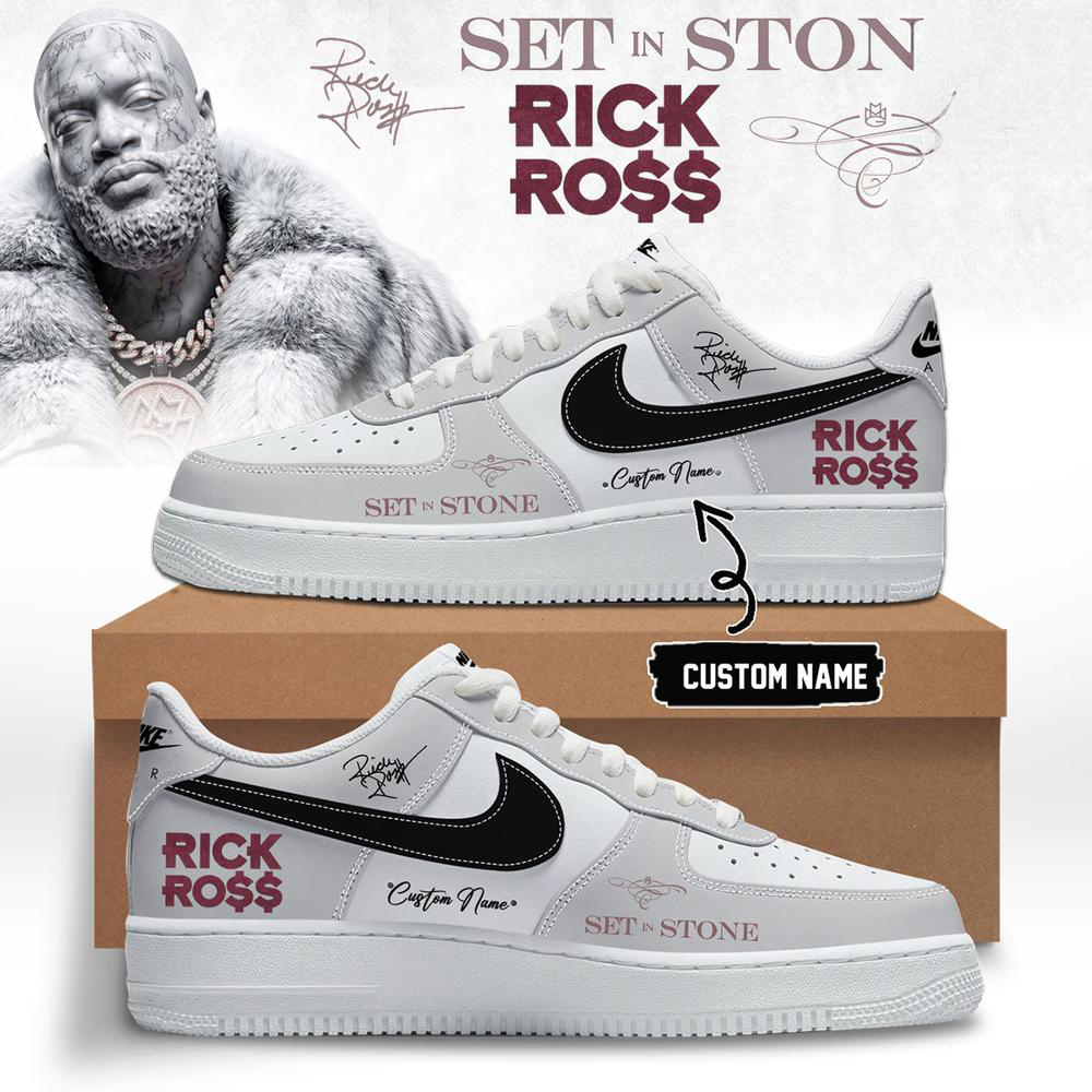 Rick Ross White and Red Album Graphic Sneakers