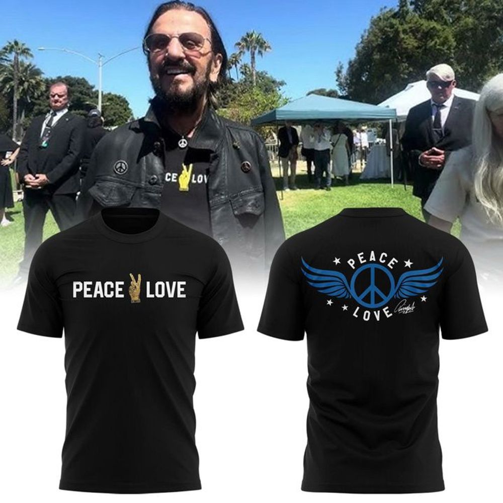 Ringo Starr 86th Birthday Peace & Love Special Edition Black T-Shirt