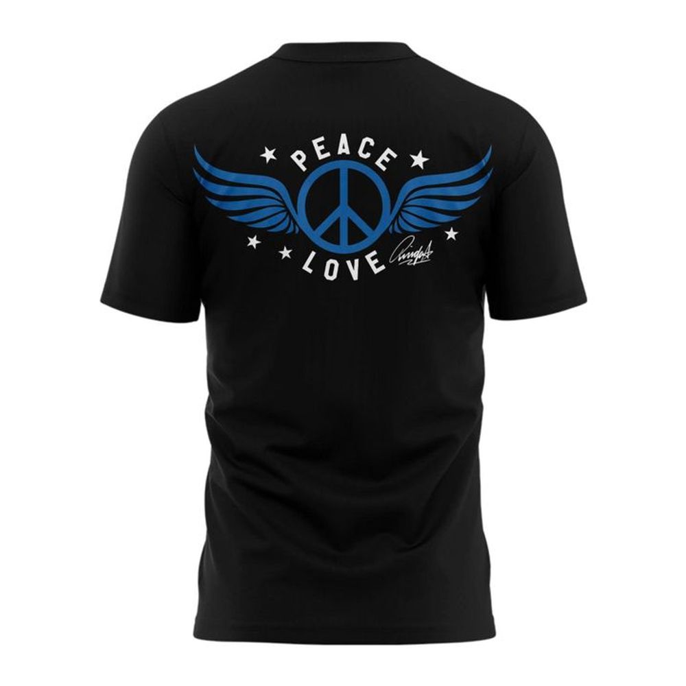 Ringo Starr 86th Birthday Peace & Love Special Edition Black T-Shirt - Image 3