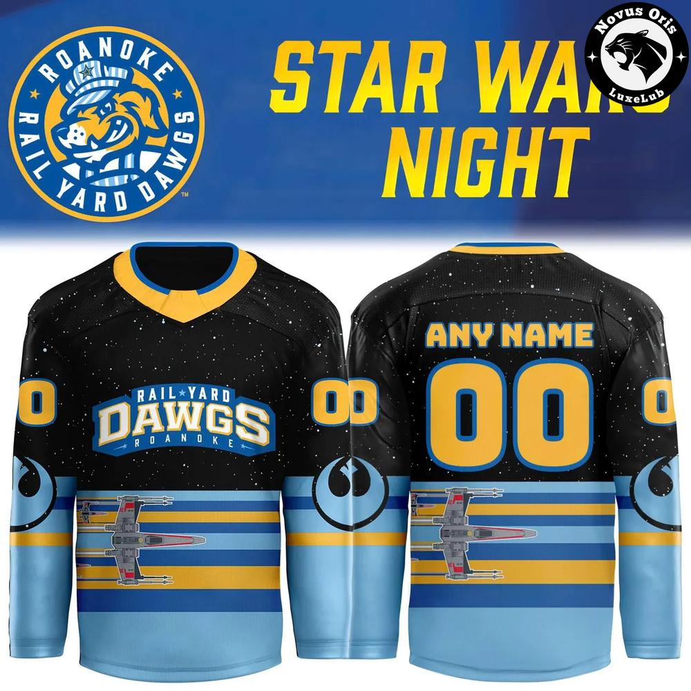 Roanoke Rail Yard Dawgs x Star Wars Night Special Edition Hockey Jersey 1 - Unicasport Roanoke Rail Yard Dawgs x Star Wars Night Special Edition Hockey Jersey