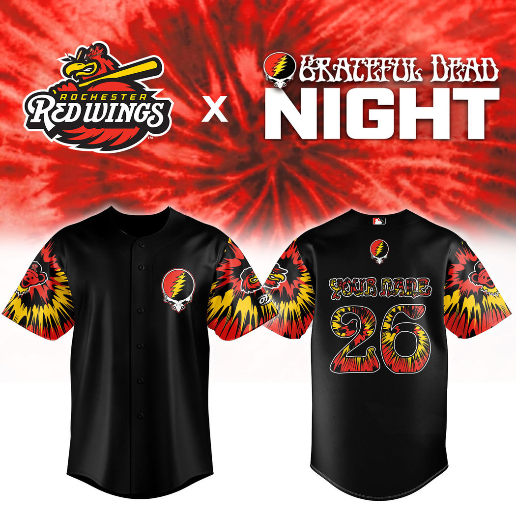 Custom Rochester Red Wings x Grateful Dead Night Baseball Jersey Apparel 1 - Unicasport Custom Rochester Red Wings x Grateful Dead Night Baseball Jersey Apparel