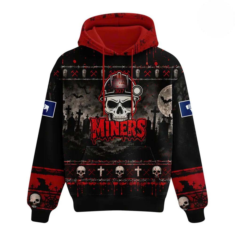 Rock Springs Miners Halloween 2026 Red Fleece Hoodie - Image 2
