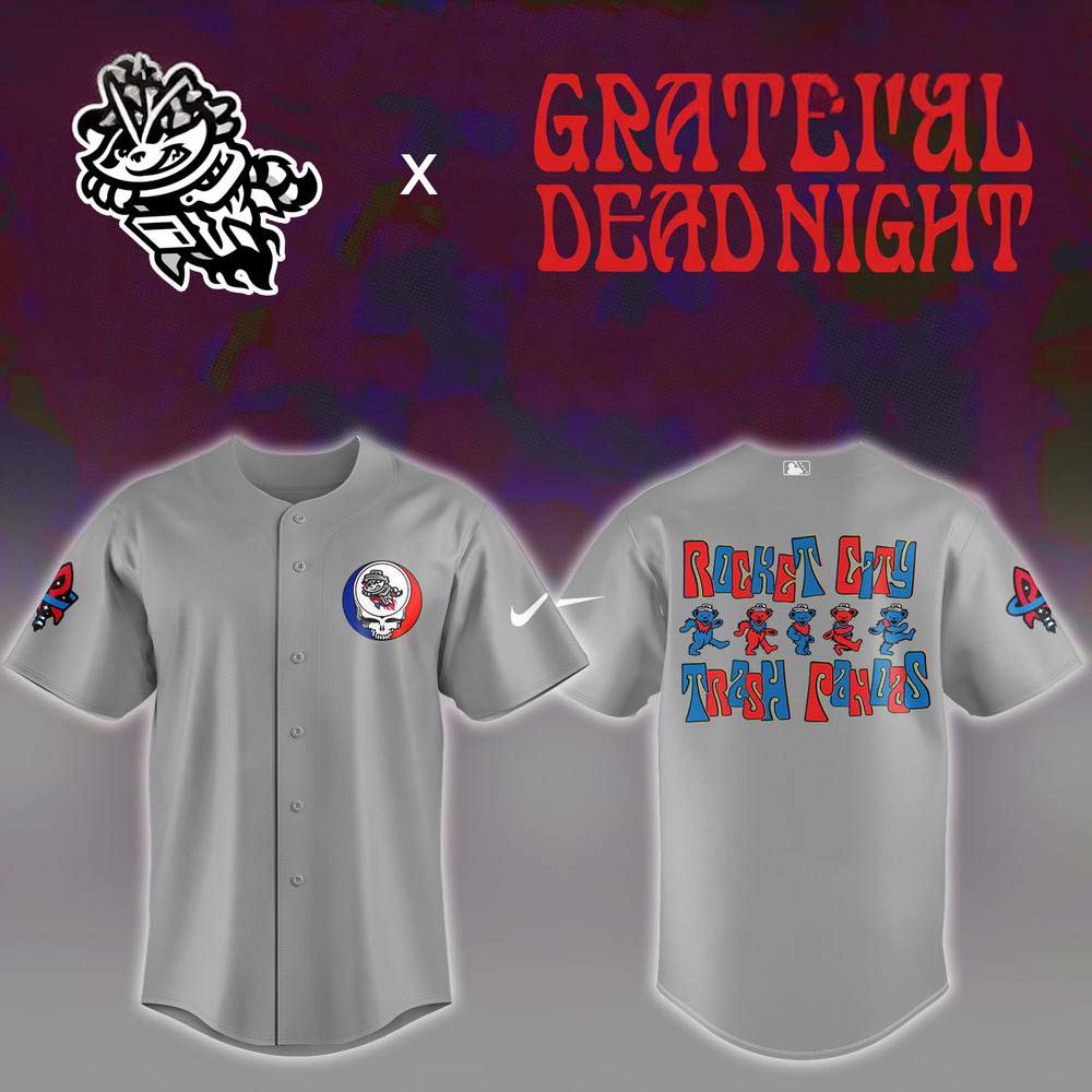 Grey Grateful Dead Night Jersey - Rocket City Trash Pandas