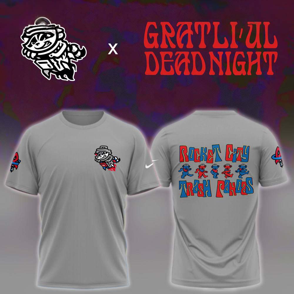 Rocket City Trash Pandas Grateful Dead Night Grey Shirt