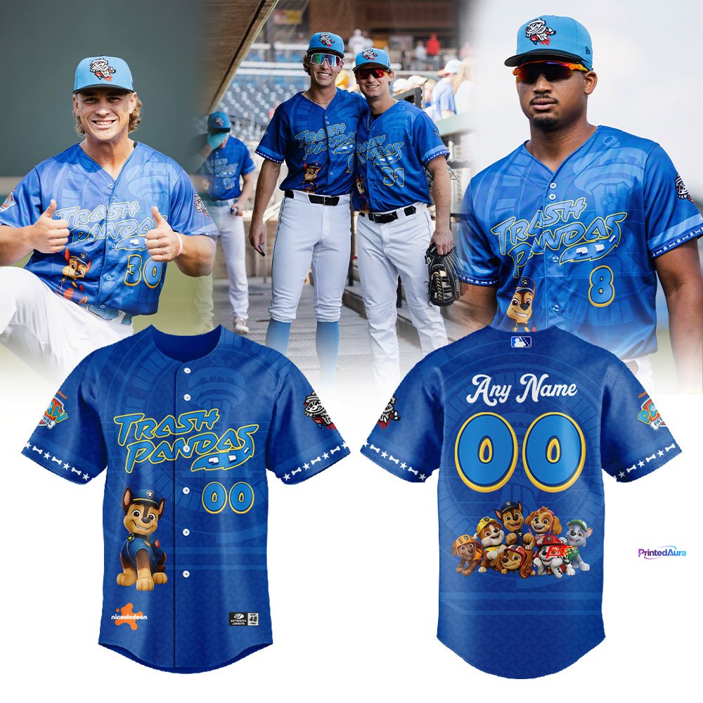 Rocket City Trash Pandas Paw Patrol Adventure Chase Appearance Baseball Jersey 1 - Unicasport Rocket City Trash Pandas Paw Patrol Adventure Chase Appearance Baseball Jersey