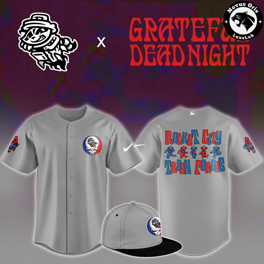 Rocket City Trash Pandas x Grateful Dead Night 2026 Baseball Jersey 1 - Unicasport Rocket City Trash Pandas x Grateful Dead Night 2026 Baseball Jersey