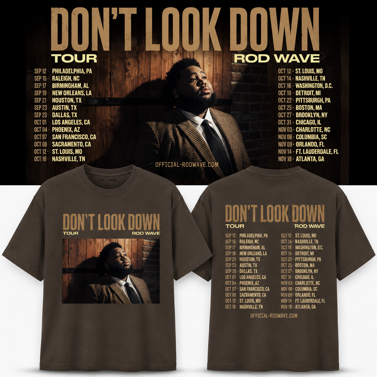 ROD WAVE DON'T LOOK DOWN TOUR 2026 Shirt Merch 3 - merchtourboutique ROD WAVE DON'T LOOK DOWN TOUR 2026 Shirt Merch