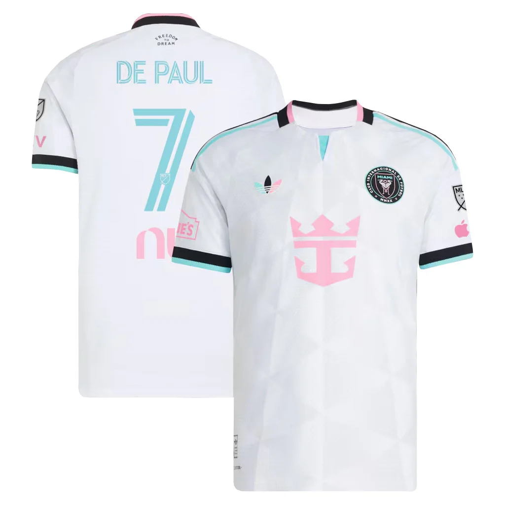 Rodrigo De Paul Inter Miami CF 2026 White Soccer Jersey Match Day Collection 1 - Unicasport Rodrigo De Paul Inter Miami CF 2026 White Soccer Jersey Match Day Collection