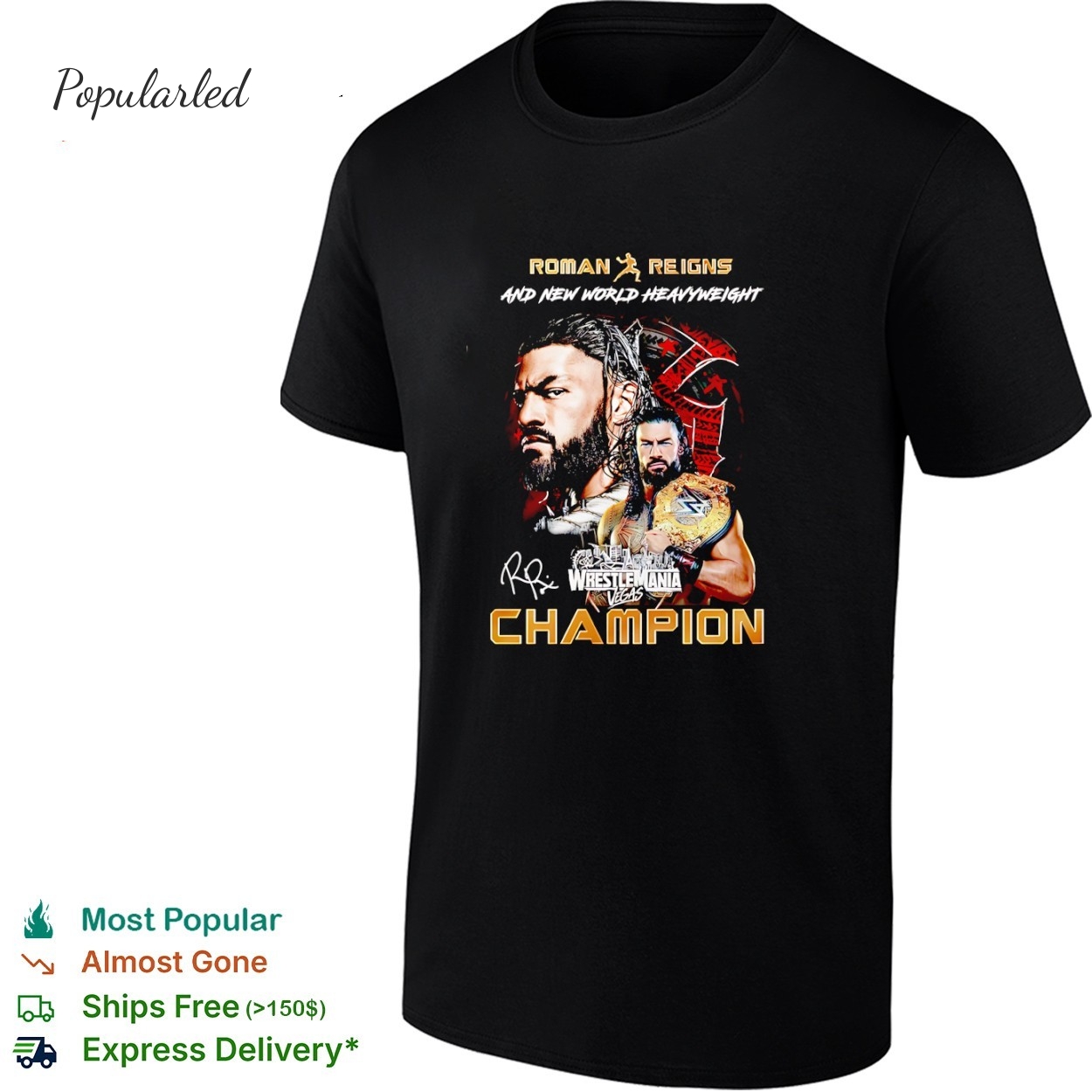Roman Reigns World Heavyweight Championship WWE siganture graphic shirt