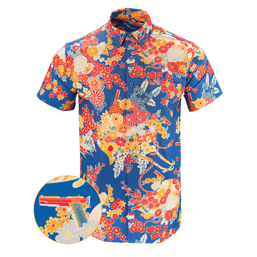 Romeo Button Down Shirt Gun Print Hawaiian Shirt Tactical Apparel Gifts For Father