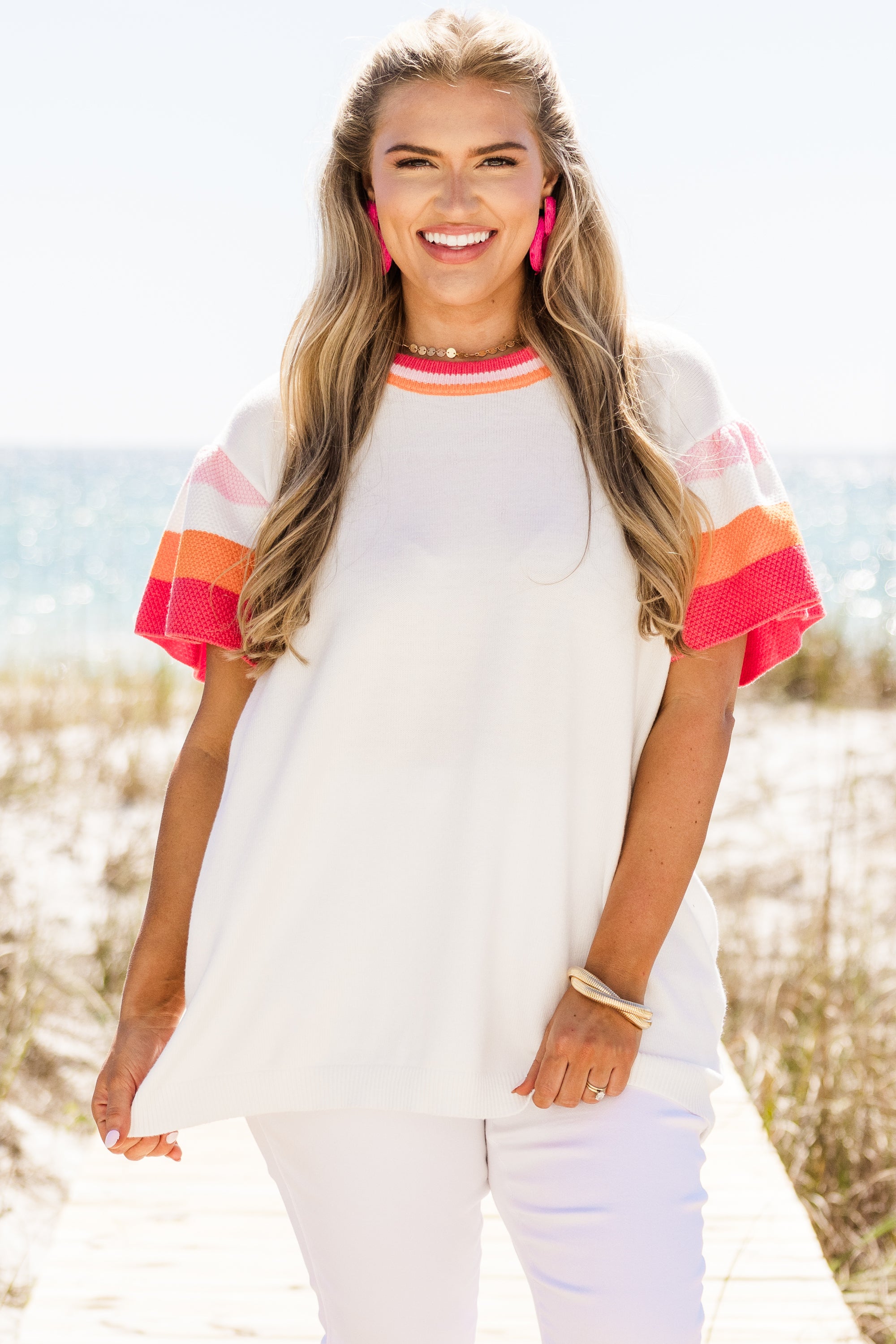 Rose Of Yesterday Sweater, White