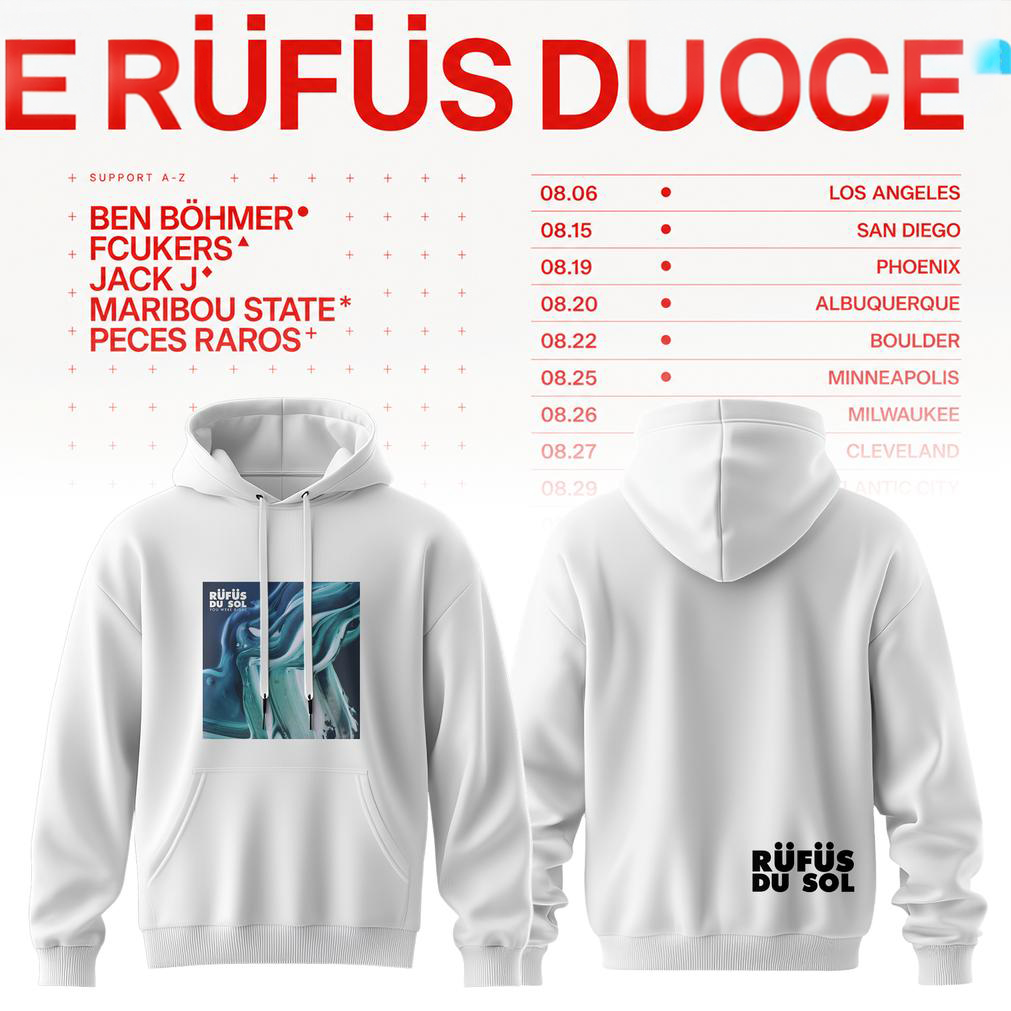 Rufus Du Sol 2026 White Tour Hoodie