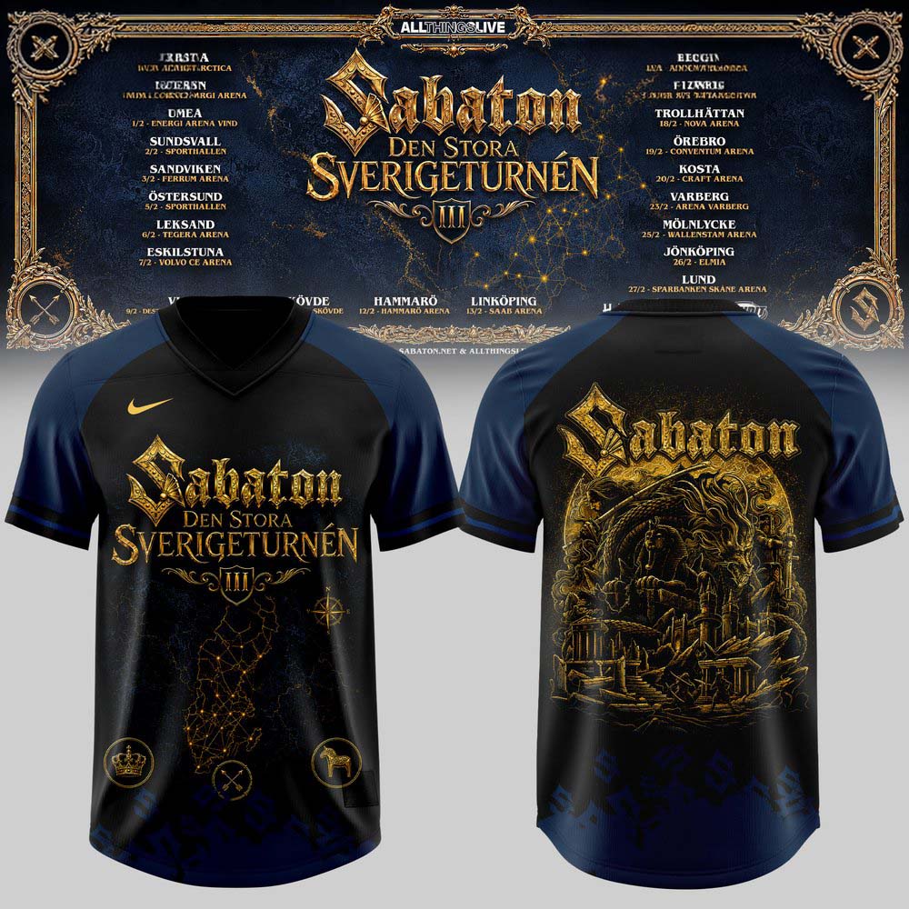 Sabaton The Grand Swedish Arena Tour 2027 Nordic Rune Graphic Football Jersey 1 - Unicasport Sabaton The Grand Swedish Arena Tour 2027 Nordic Rune Graphic Football Jersey