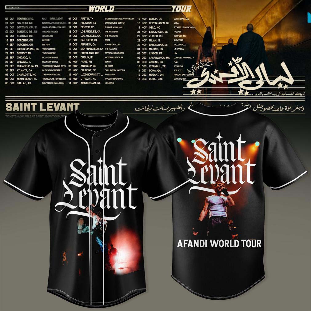 Black Baseball Jersey - Saint Levant Afandi World Tour