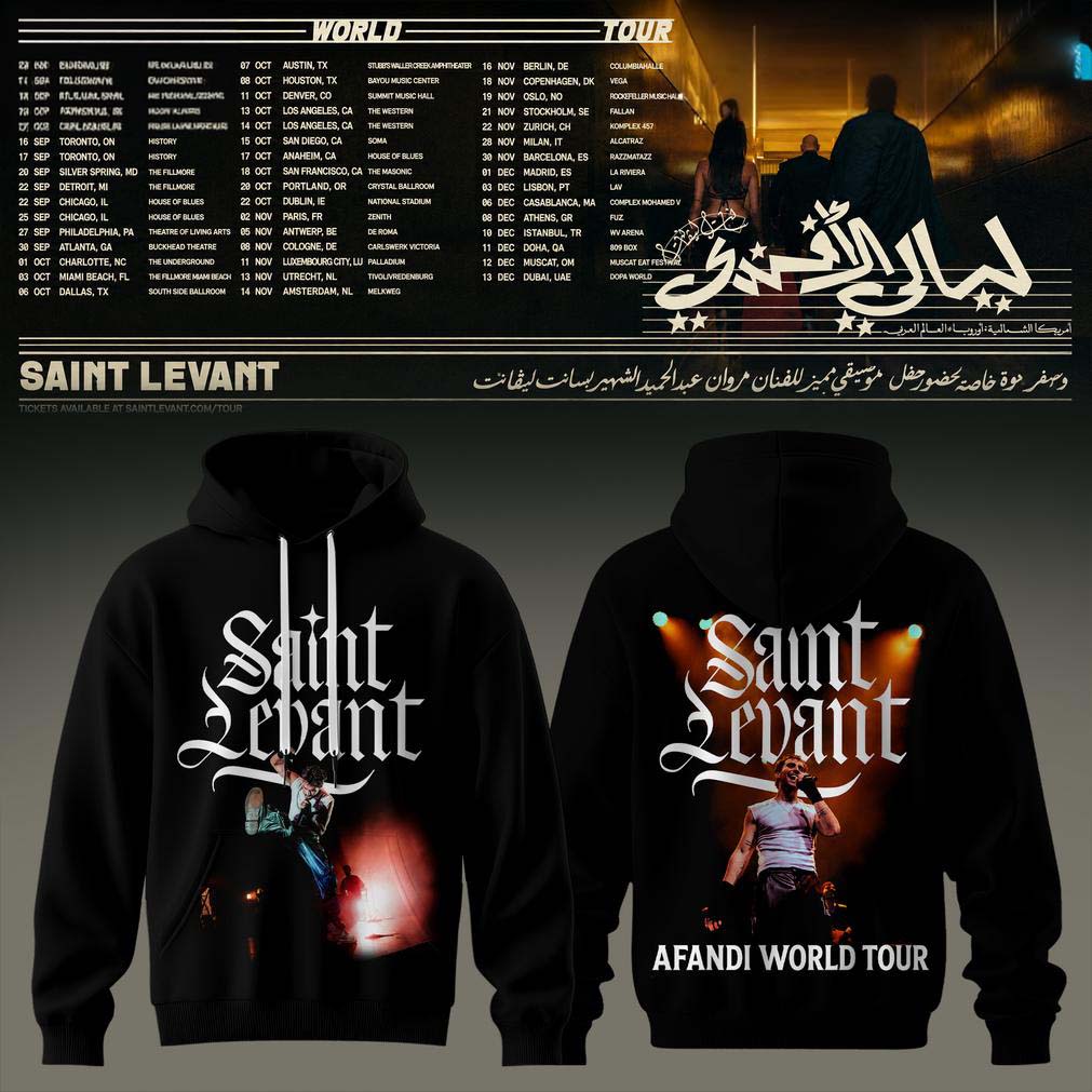 Black Graphic Hoodie - Saint Levant Afandi World Tour